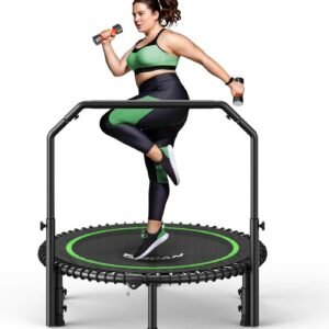 Trampoline de fitness BCAN robuste avec poignée réglable pour le sport à domicile.